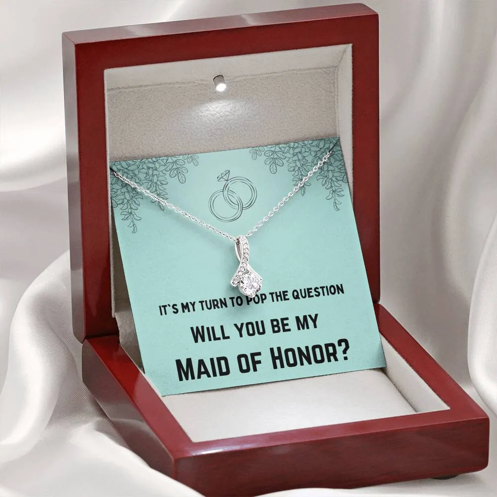Maid of Honor Pop the Question Necklace