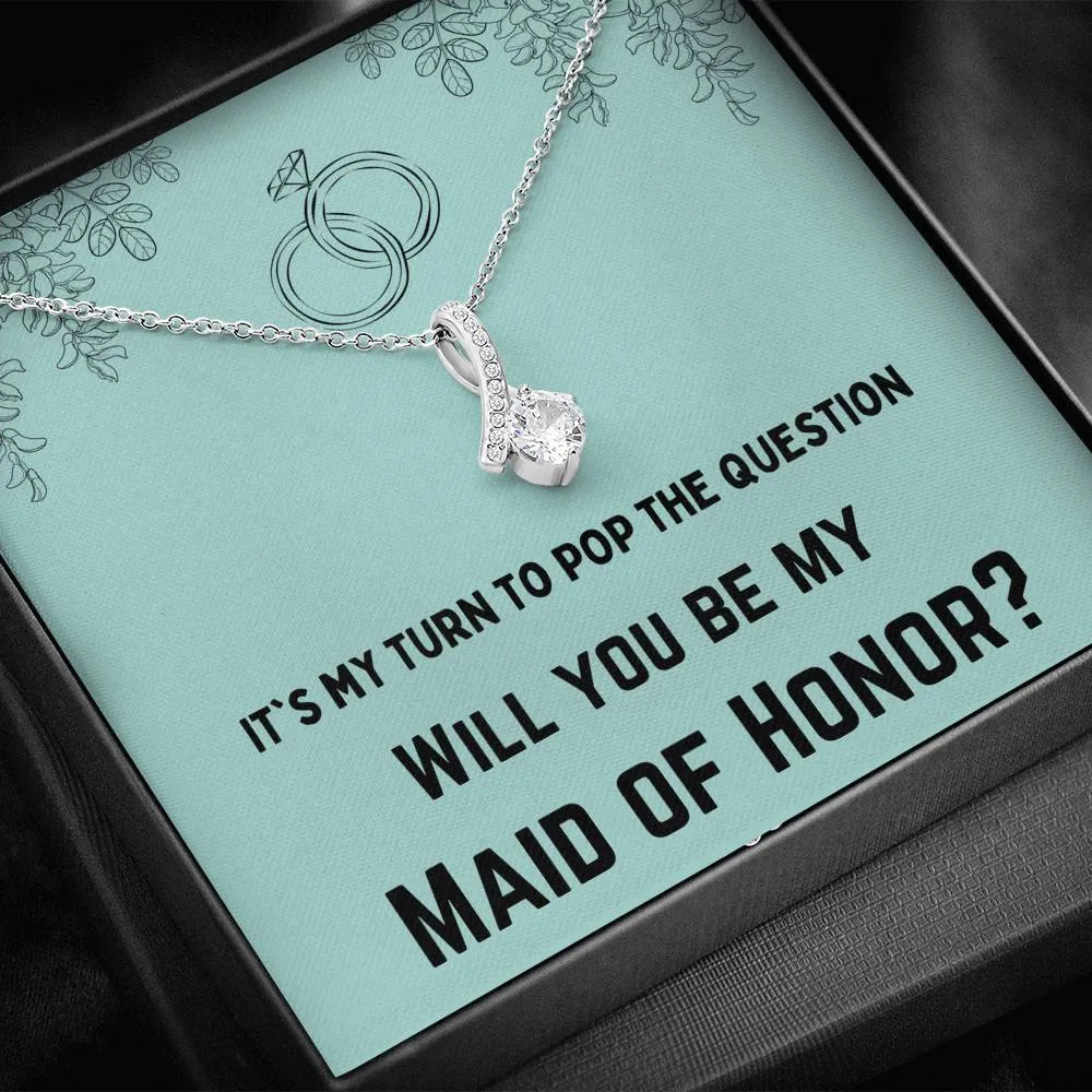 Maid of Honor Pop the Question Necklace
