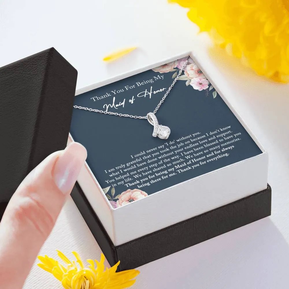 Maid of Honor Thank You Gift From Bride, Maid of Honor Gift Necklace, Matron of Honor Gift, Bridesmaid Gift, Thank You Gift From Bride