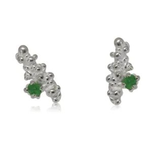 Mammatus Earrings Silver with Raw Tsavoryt