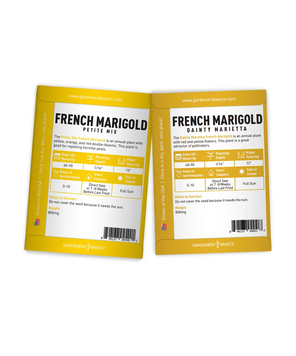 Marigold Seeds For Planting | 4 Variety Pack