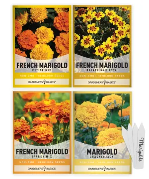 Marigold Seeds For Planting | 4 Variety Pack