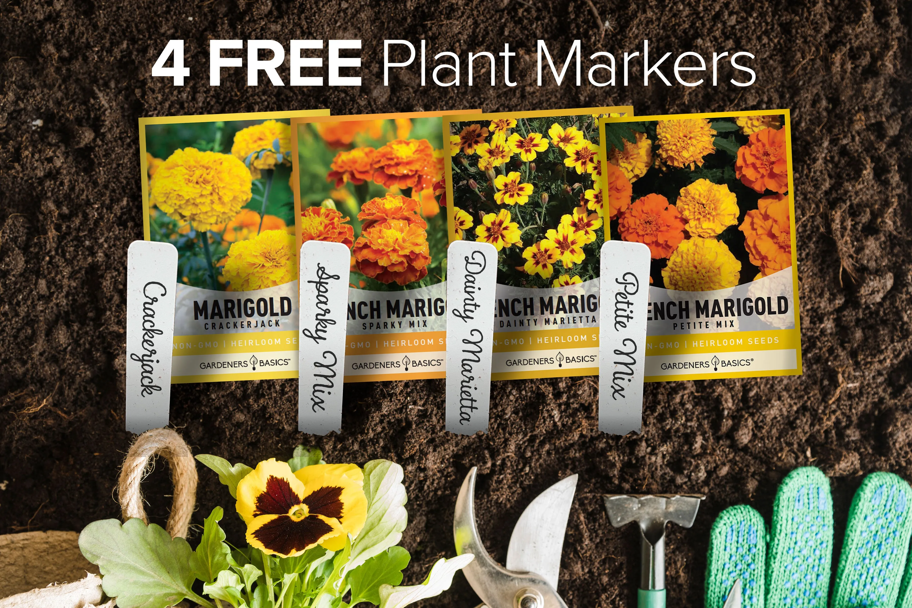 Marigold Seeds For Planting | 4 Variety Pack