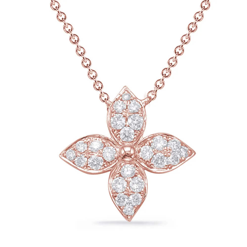 Micro Pave Flower Necklace