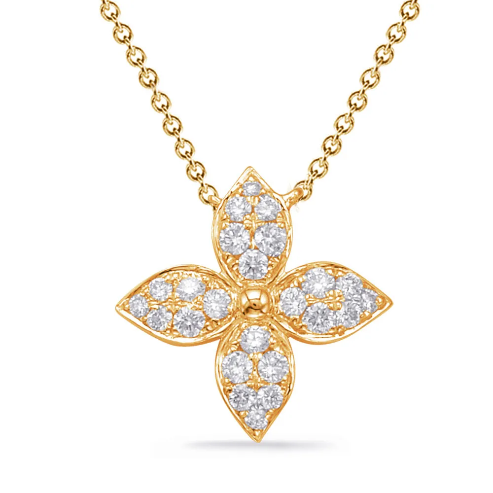 Micro Pave Flower Necklace