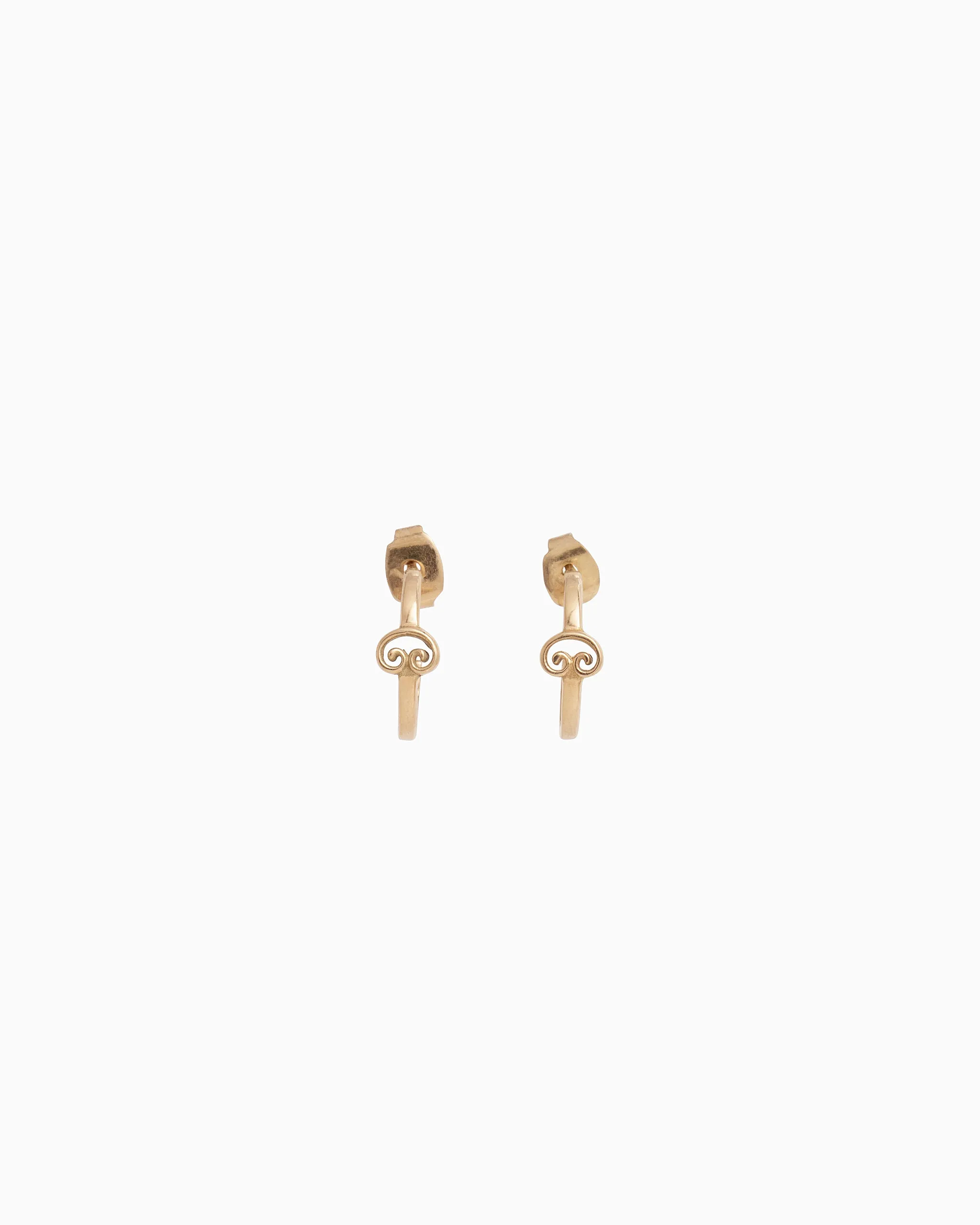 Mini 14K Gold Petroglyph Hoop Earrings