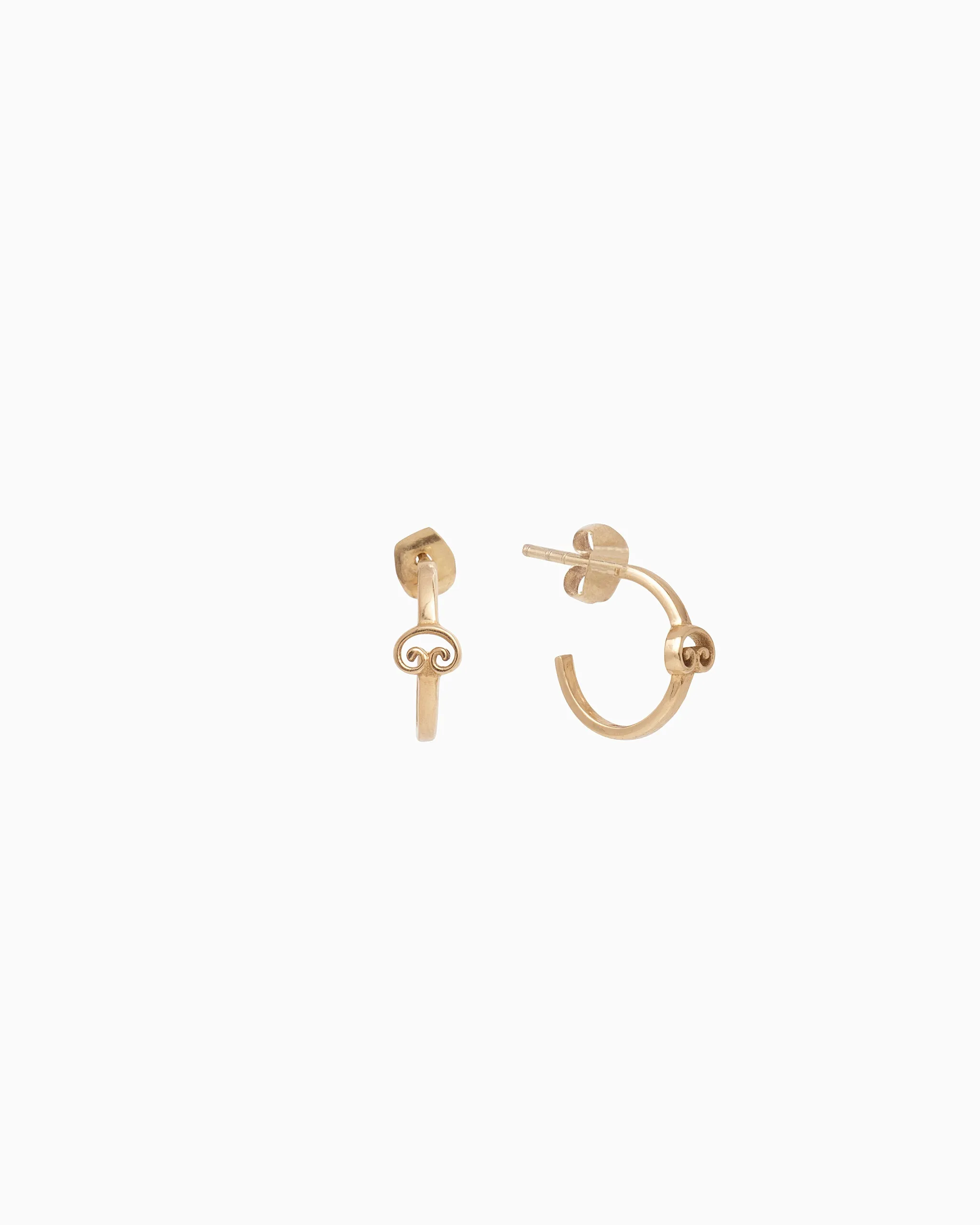 Mini 14K Gold Petroglyph Hoop Earrings