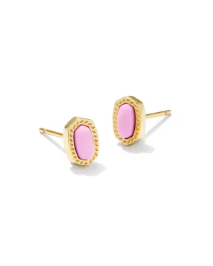 Mini Ellie Stud Earring in Gold Fuchsia Magnesite