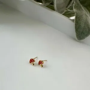Mini Mushroom Stud Earrings
