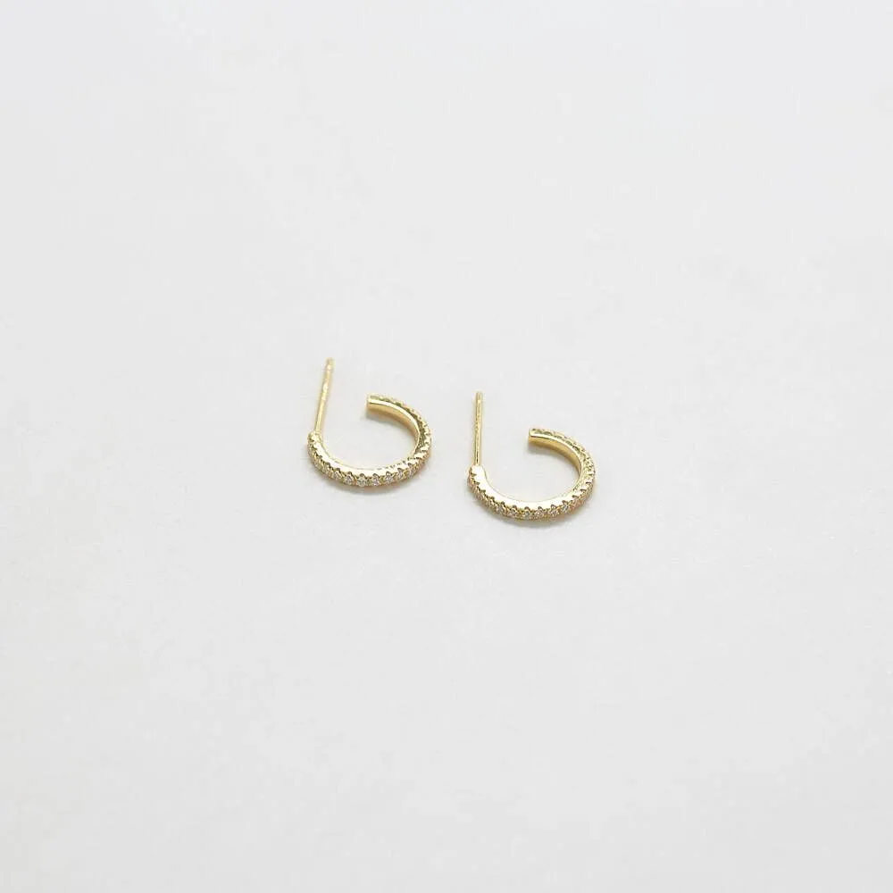 Mini Pave Gold Hoop
