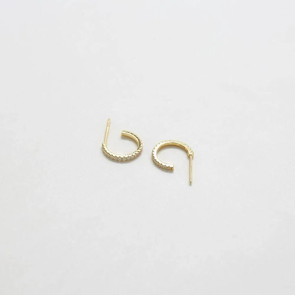 Mini Pave Gold Hoop