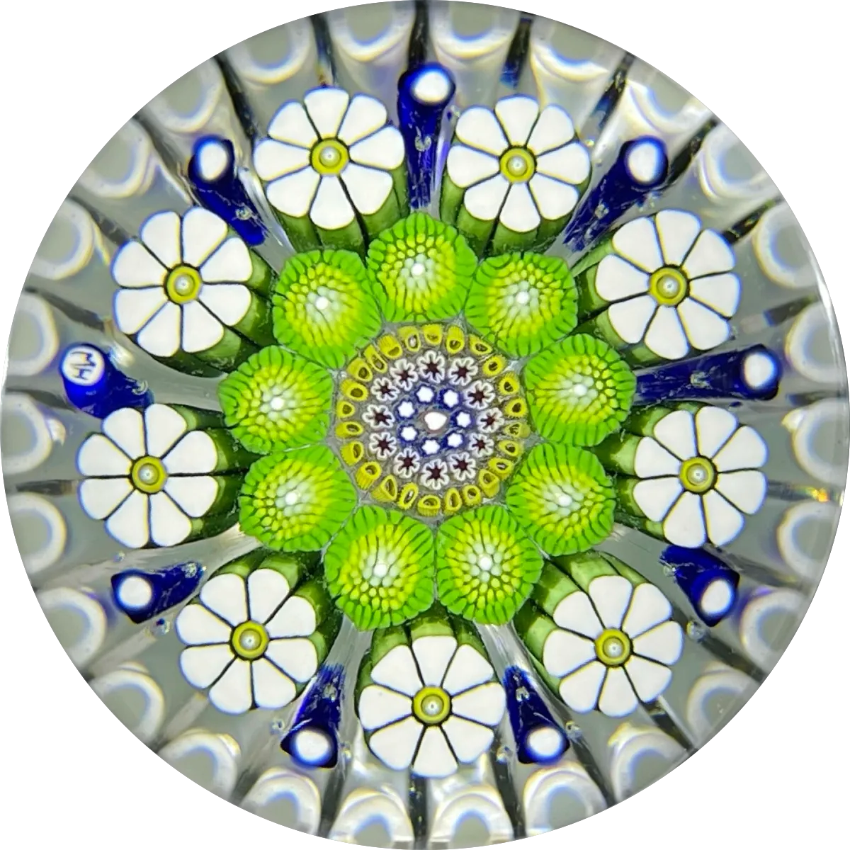 Miniature Michael Hunter 2021 Open Concentric with Complex Millefiori in Stave Basket