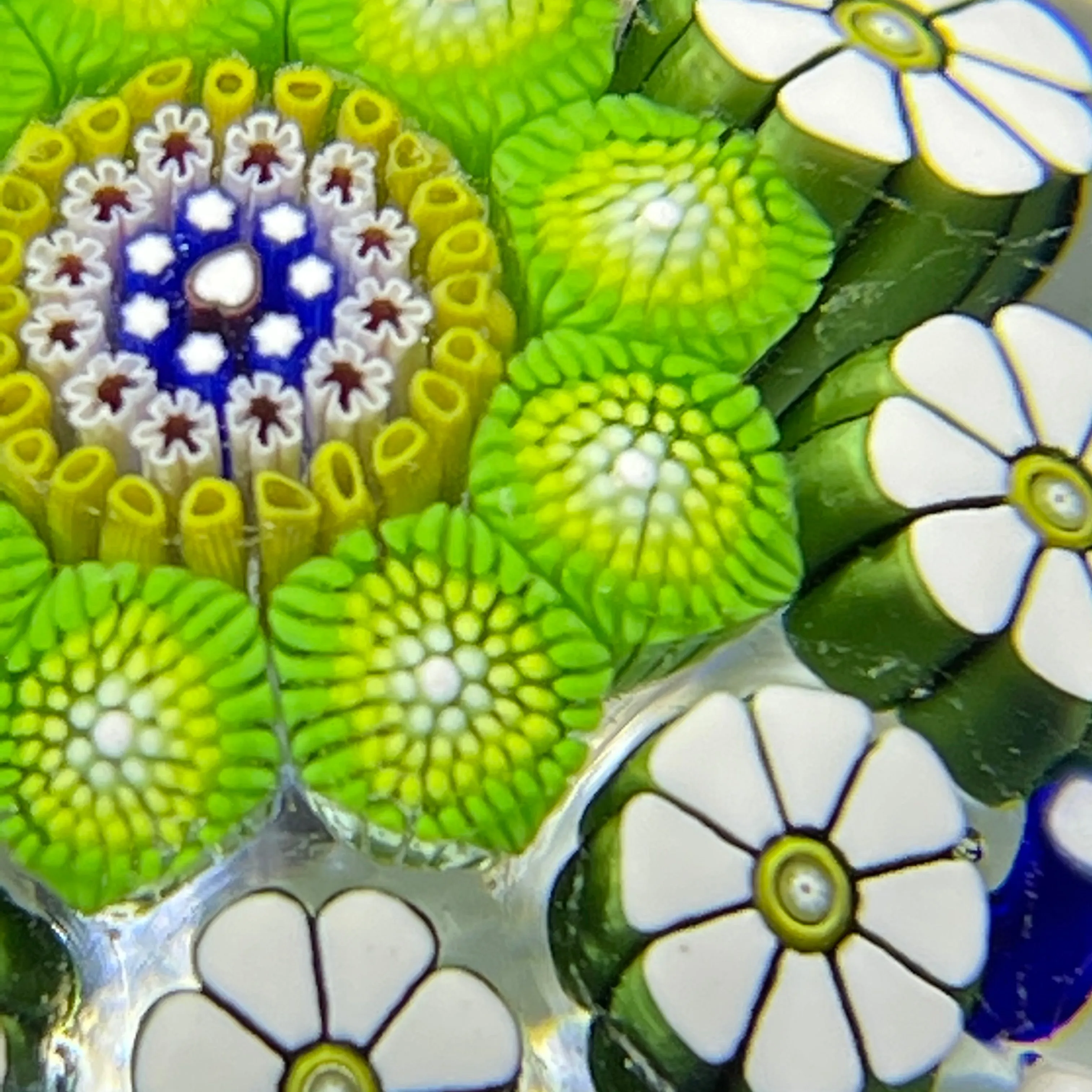Miniature Michael Hunter 2021 Open Concentric with Complex Millefiori in Stave Basket