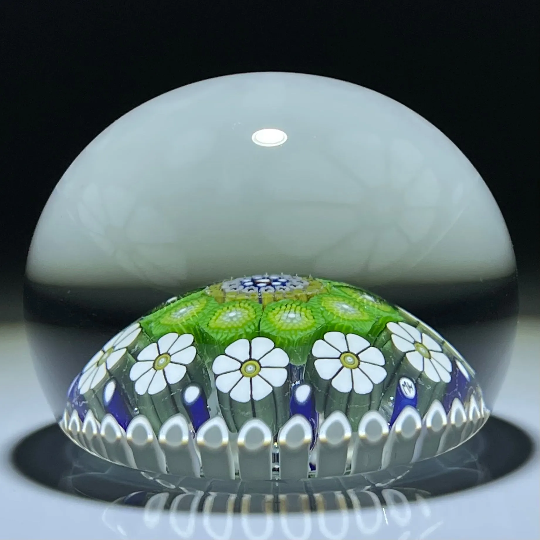 Miniature Michael Hunter 2021 Open Concentric with Complex Millefiori in Stave Basket