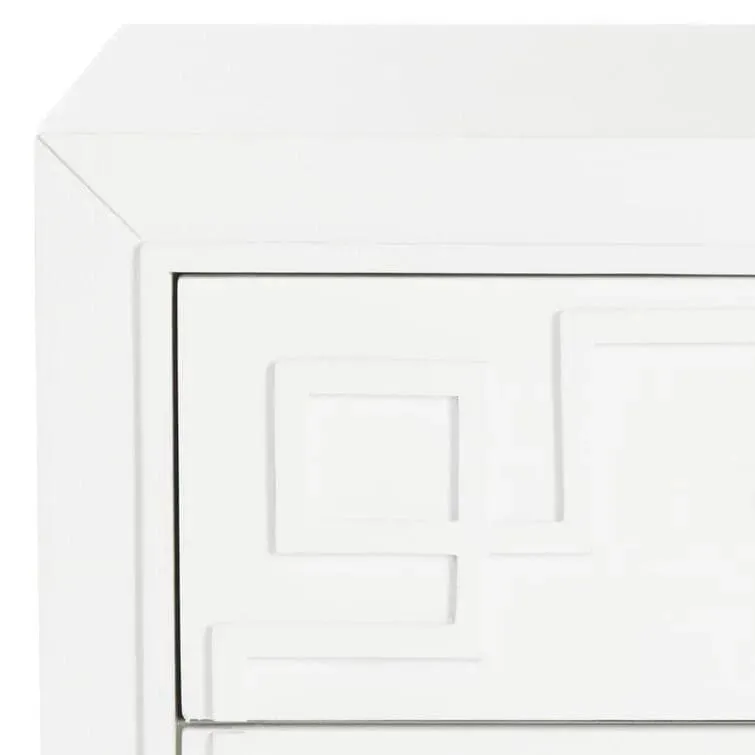Modern Chinoiserie 3 - Drawer Solid Wood Nightstand