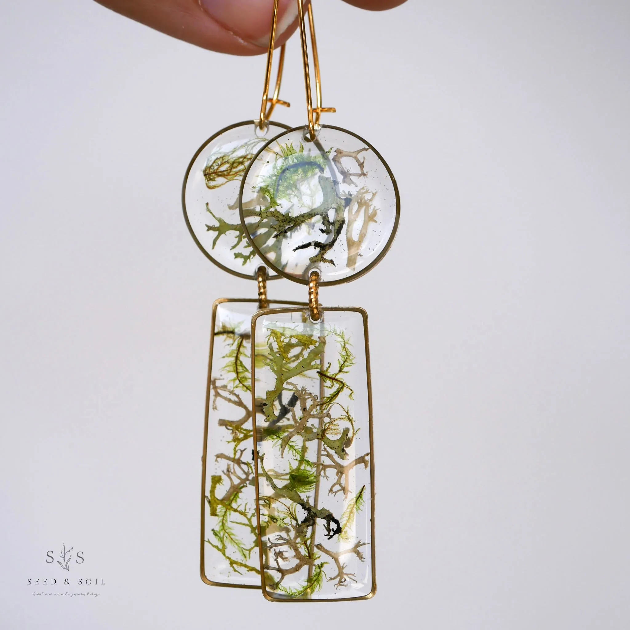 Modern Moss Earrings
