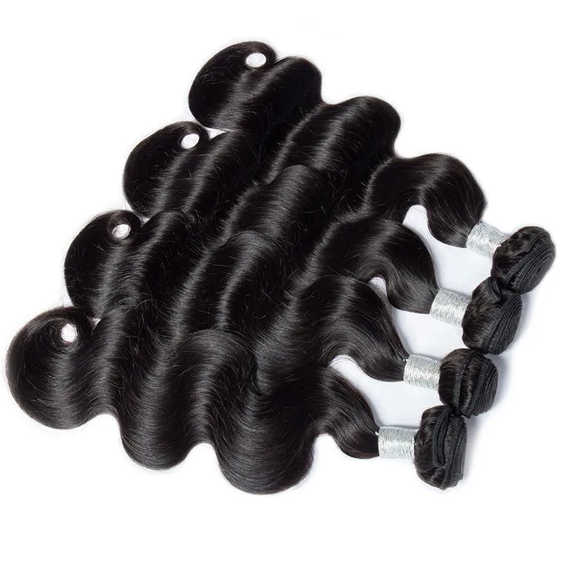 Modern Show 12A Great Quality Unprocessed Virgin Peruvian Body Wave Natural Black Human Hair 4 Bundles