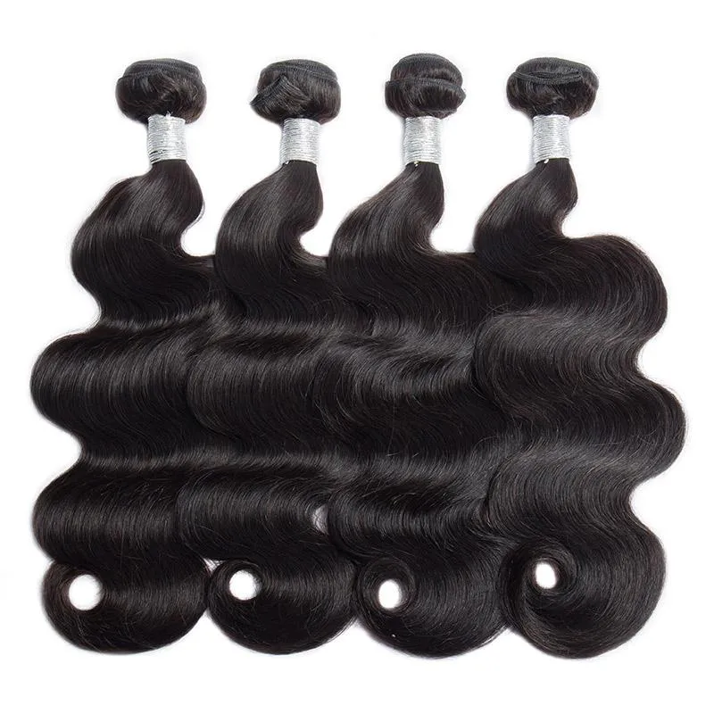 Modern Show 12A Great Quality Unprocessed Virgin Peruvian Body Wave Natural Black Human Hair 4 Bundles