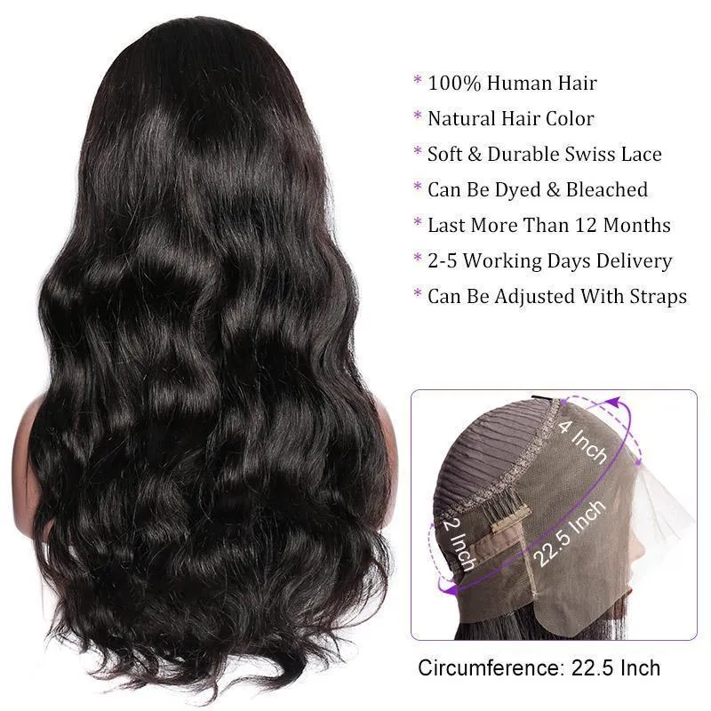 Modern Show 150 Density Brazilian Body Wave Transparent 360 Lace Wigs Human Hair With Baby Hair