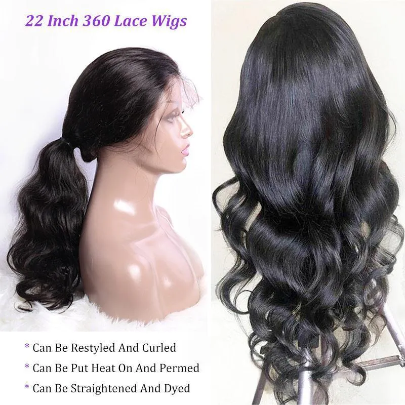 Modern Show 150 Density Brazilian Body Wave Transparent 360 Lace Wigs Human Hair With Baby Hair