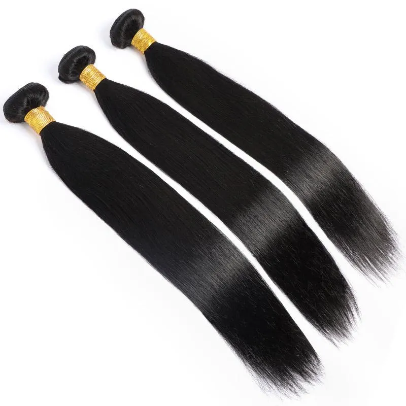 Modern Show 30 Inch Long Brazilian Straight Human Hair Weave 3 Bundles Remy Hair