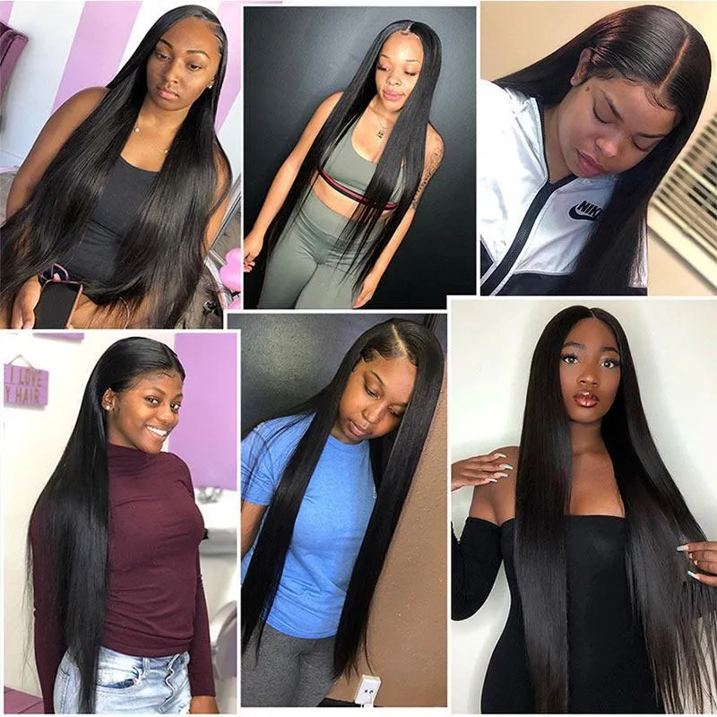 Modern Show 30 Inch Long Brazilian Straight Human Hair Weave 3 Bundles Remy Hair