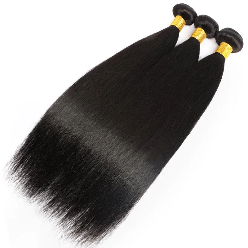 Modern Show 30 Inch Long Brazilian Straight Human Hair Weave 3 Bundles Remy Hair