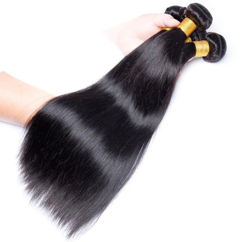 Modern Show 30 Inch Long Brazilian Straight Human Hair Weave 3 Bundles Remy Hair