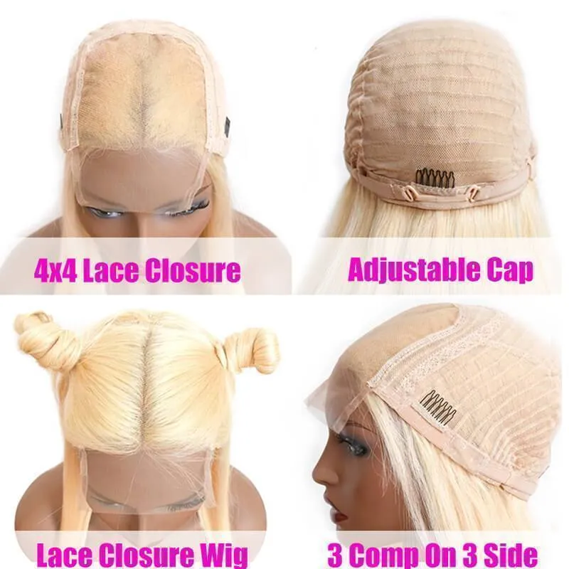 Modern Show 613 Blonde Wig Body Wave Human Hair 4X4 Lace Closure Wigs With Baby Hair For Women