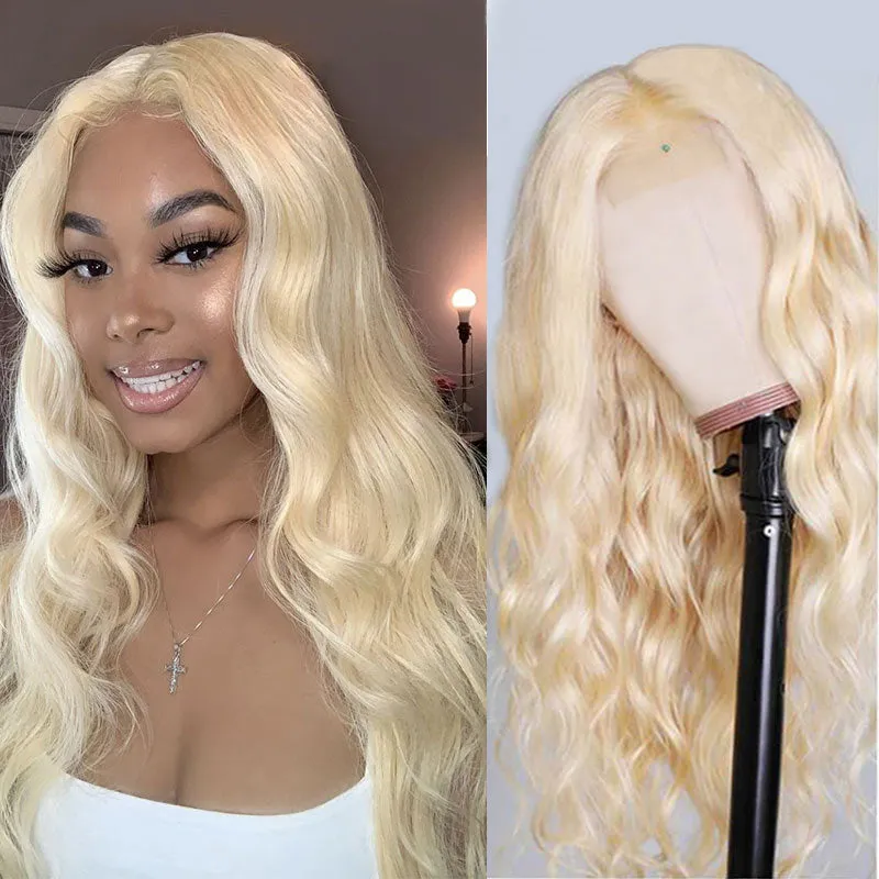 Modern Show 613 Blonde Wig Body Wave Human Hair 4X4 Lace Closure Wigs With Baby Hair For Women