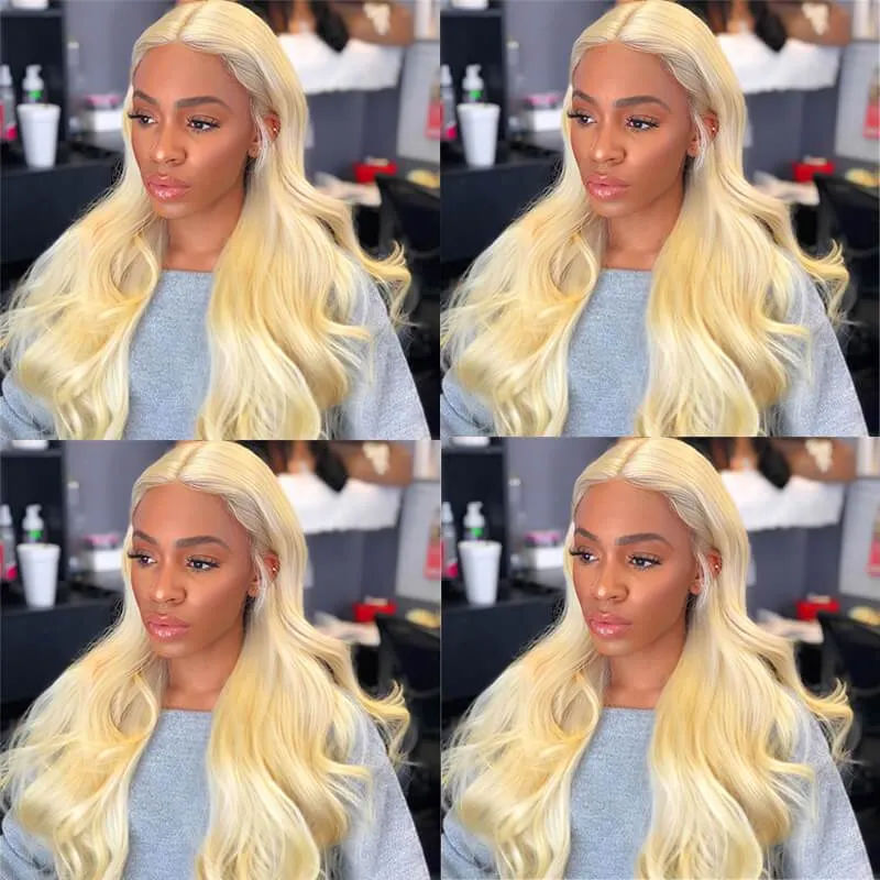 Modern Show 613 Blonde Wig Body Wave Human Hair 4X4 Lace Closure Wigs With Baby Hair For Women
