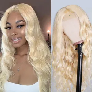 Modern Show 613 Blonde Wig Body Wave Human Hair 4X4 Lace Closure Wigs With Baby Hair For Women