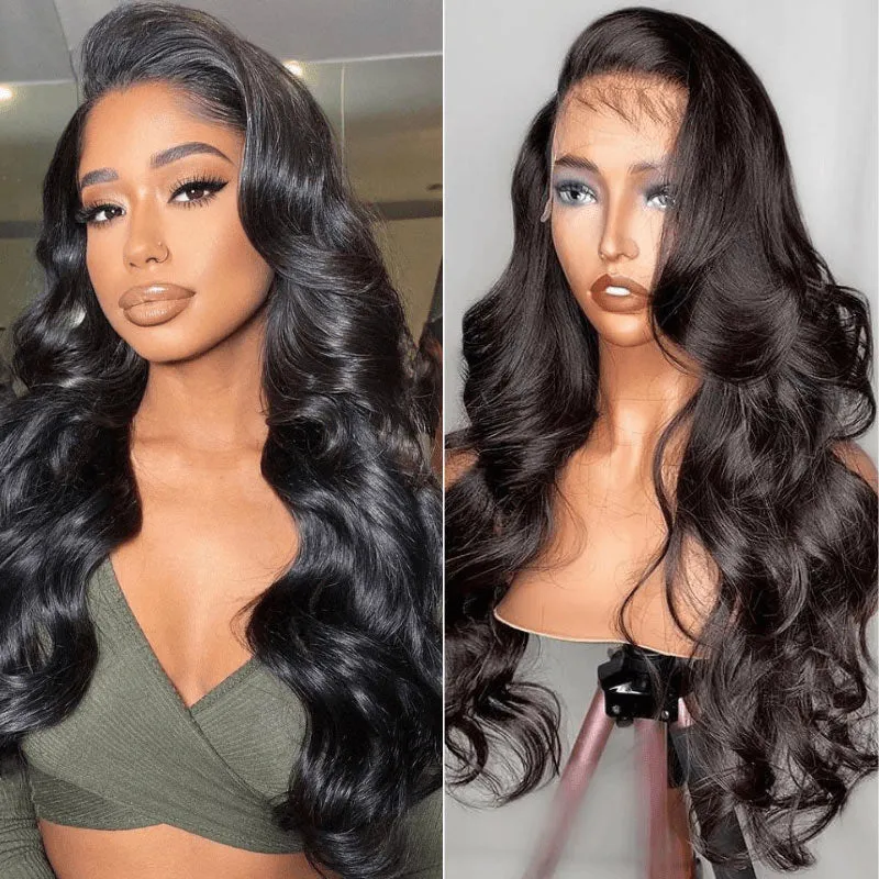 Modern Show Affordable Long Body Wave 13x4 Invisible Lace Front Wigs Brazilian Remy Human Hair Wigs