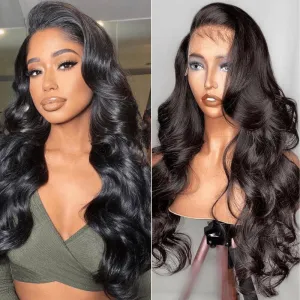 Modern Show Affordable Long Body Wave 13x4 Invisible Lace Front Wigs Brazilian Remy Human Hair Wigs