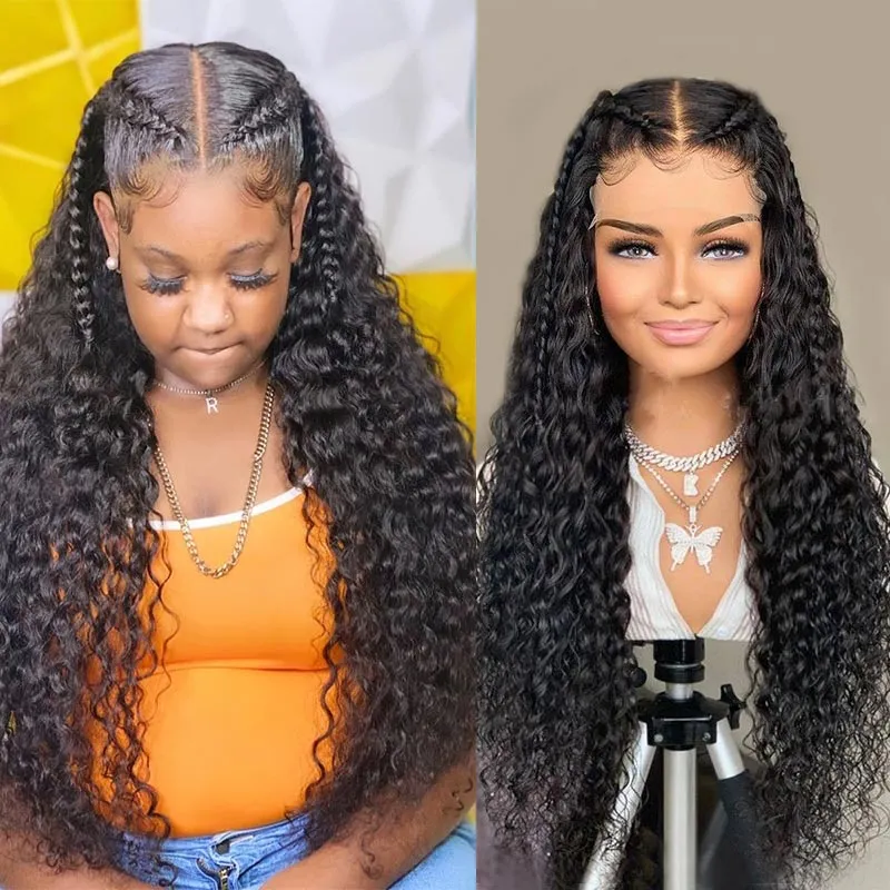 Modern Show Black 5x5 HD Lace Closure Wig Water Wave Human Hair Wig With Baby Hair