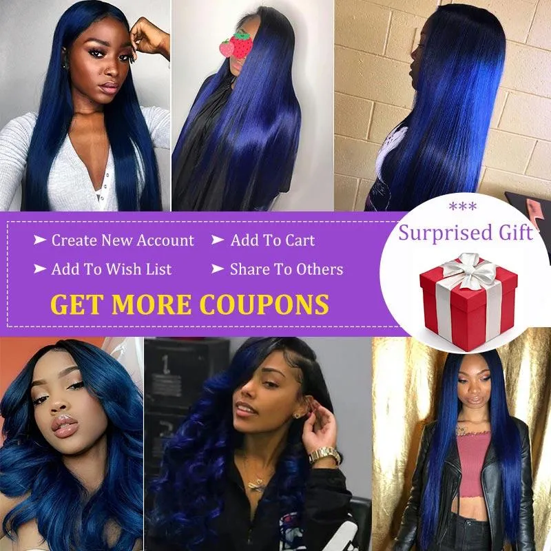 Modern Show Black Root Blue Hair Body Wave 4 Bundles With 4x4 Closure Remy Brazilian Human Hair