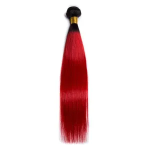 Modern Show Black Roots Red Hair Straight Brazilian Human Hair 1 Bundle