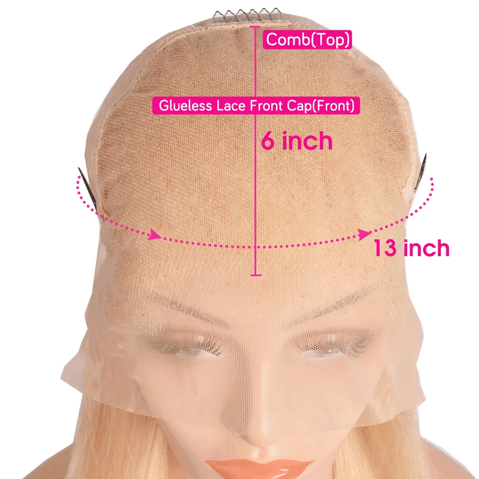 Modern Show Brazilian Straight 613 Blonde 13*6 Transparent Lace Front Human Hair Wigs For Women