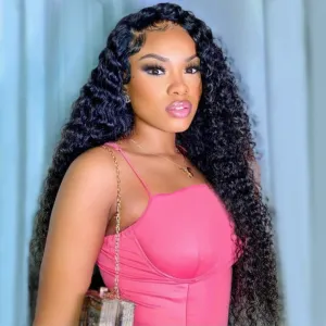 Modern Show Deep Wave 13x6 Transparent Lace Front Wigs Brazilian Curly Human Hair