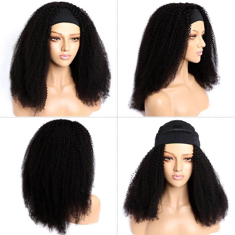 Modern Show Headband Wig | Natural Black Glueless No Lace Wigs Human Hair