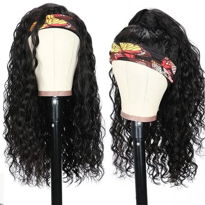 Modern Show Headband Wig | Natural Black Glueless No Lace Wigs Human Hair