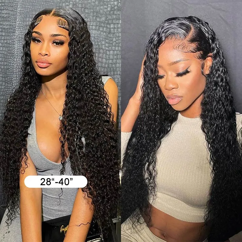 Modern Show Long Black Deep Wave Hair 3 Bundles With Closure Remy Human Hair Curly Weave For Sew In