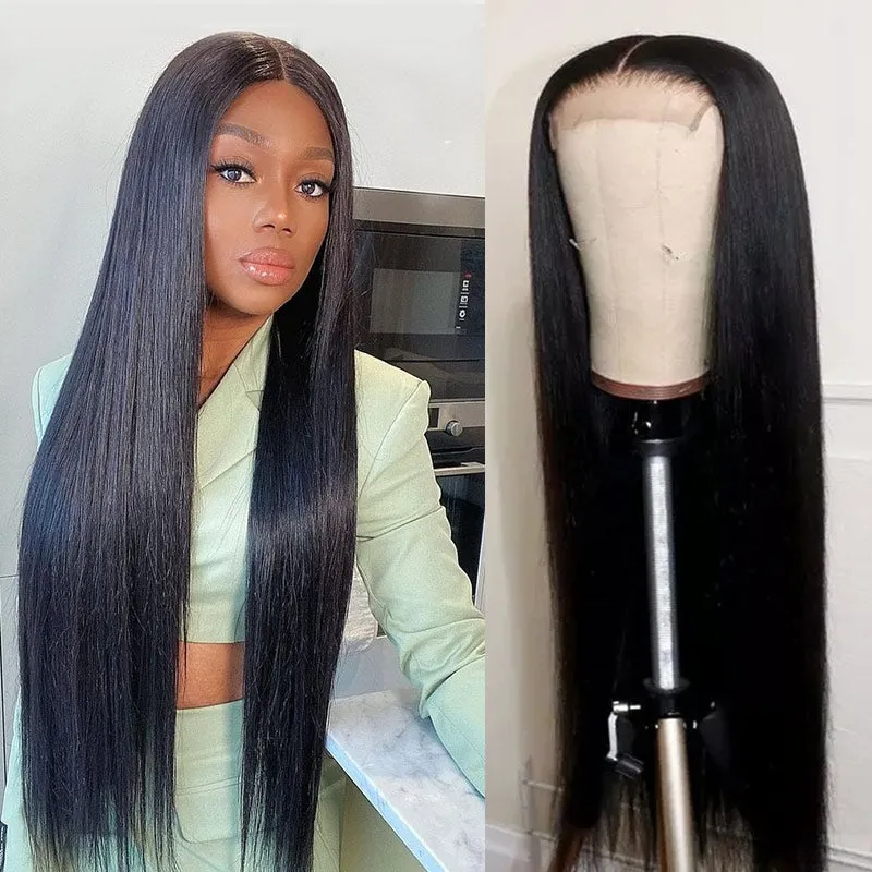 Modern Show Straight 4x4 Lace Closure Wig Malaysian Human Hair For Sale