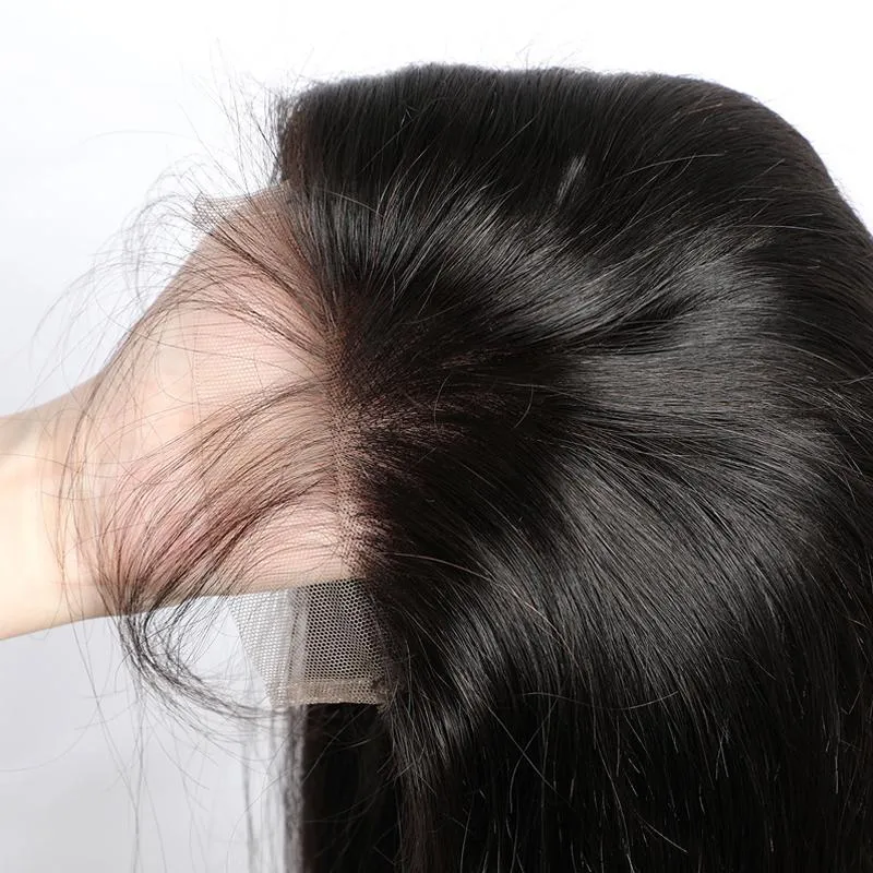 Modern Show Straight 4x4 Lace Closure Wig Malaysian Human Hair For Sale