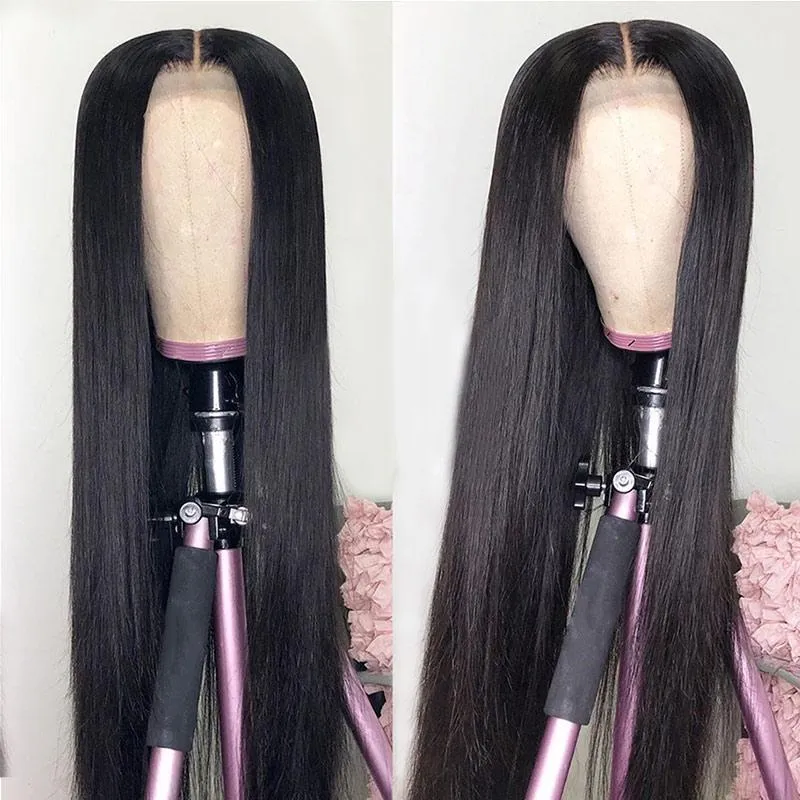 Modern Show Straight 4x4 Lace Closure Wig Malaysian Human Hair For Sale