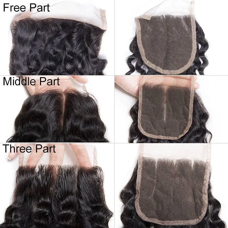 Modern Show Virgin Remy Peruvian Deep Curly Human Hair 4 Bundles With Lace Closure