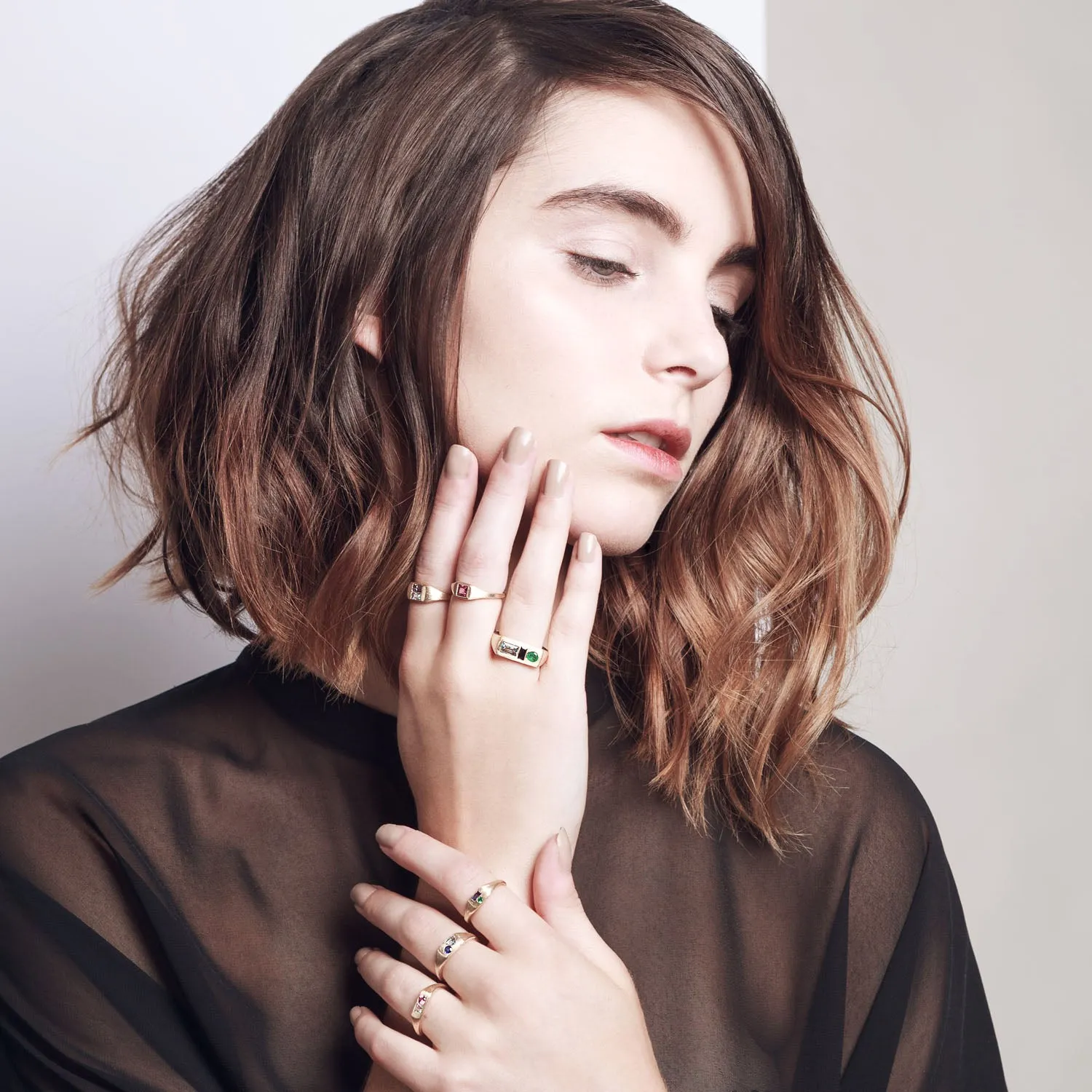 Modernist Signet Ring - Tourmaline