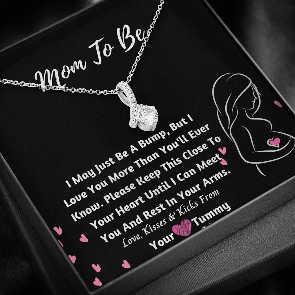 Mom To Be Ribbon Necklace- I Love You