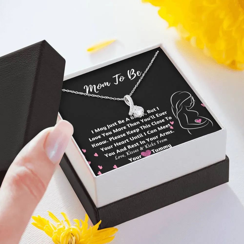 Mom To Be Ribbon Necklace- I Love You