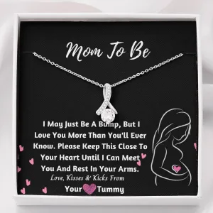 Mom To Be Ribbon Necklace- I Love You